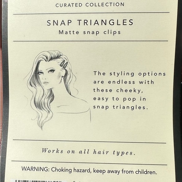 Matte Snap-Triangle Hair Clips - Picture 3 of 3